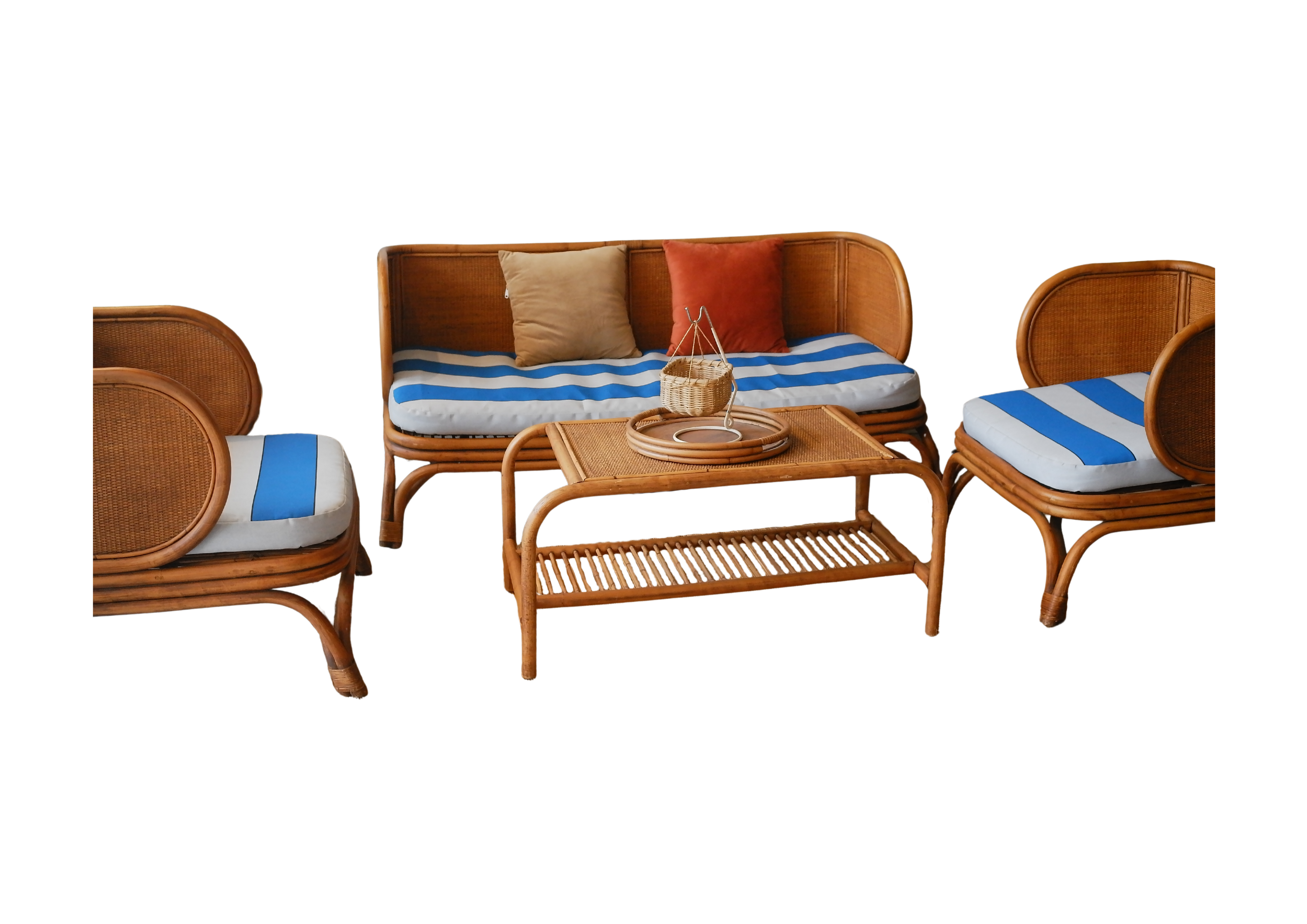 MINIMALIST RATTAN LOUNGE CHAIR SET